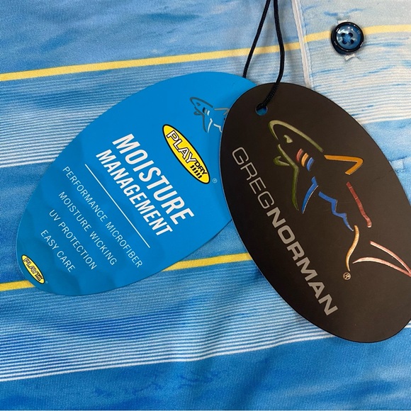 NWT Gleneagles Greg Norman Play Dry Golf Polo Shirt Mens XXL 2XL White Stripe - Picture 3 of 14